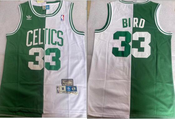 Men Nike Boston Celtics #33 Larry Bird Split Basketball Jersey
