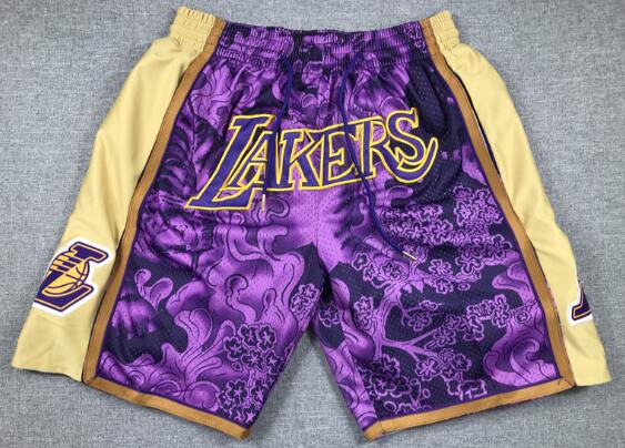 Men's Los Angeles Lakers  Stitched Shorts