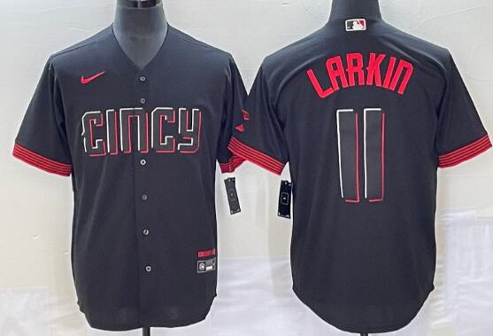 Men's Cincinnati Reds Barry Larkin Nike Black 2023 City Connect stitched Jersey