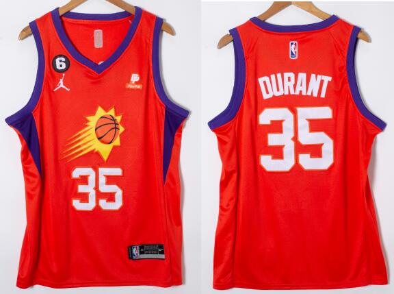 Men's Phoenix Suns #35 Kevin Durant Orange 2022-23 Stitched Basketball Jersey