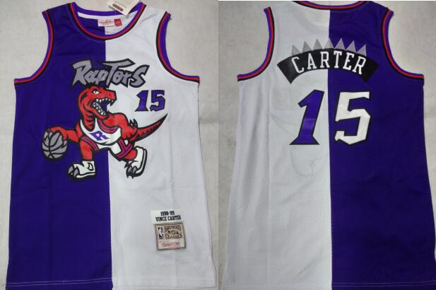 Men's Toronto Raptors Vince Carter Mitchell & Ness Split stitched Jersey