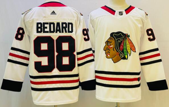 Men's Chicago Blackhawks #98 Connor Bedard Red Stitched Hockey Jersey