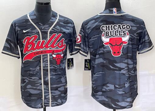 Men's Chicago Bulls stitched Baseball Jersey