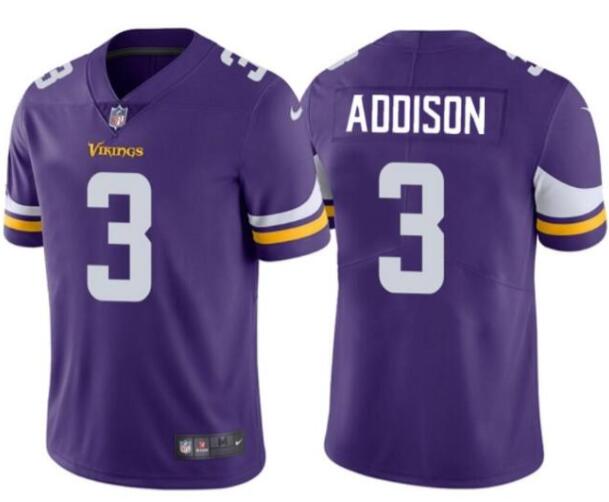 Men's Nike Jordan Addison Purple Minnesota Vikings 2023 stitched vapor limited Jersey
