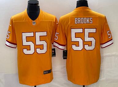 Men's Tampa Bay Buccaneers #55 Derrick Brooks Yellow Limited Stitched Throwback Jersey