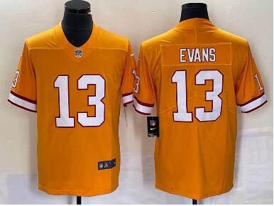 Men's Tampa Bay Buccaneers #13 Mike Evans Yellow Throwback Limited Stitched Jersey