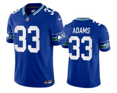Men's Seattle Seahawks #33 Jamal Adams Royal 2023 F.U.S.E. Vapor Limited Throwback Stitched Jersey
