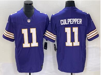 Men's Minnesota Vikings #11 Daunte Culpepper Purple 2023 FUSE Vapor Limited Throwback Stitched Jersey