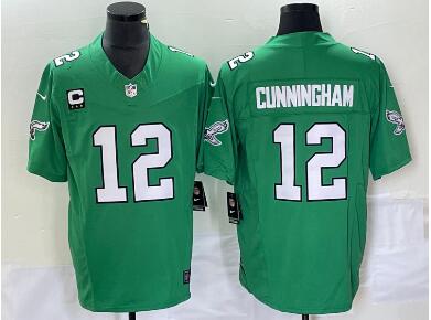 Men's Philadelphia Eagles #12 Randall Cunningham Green 2023 F.U.S.E. Vapor Untouchable With C Patch Stitched Football Jersey