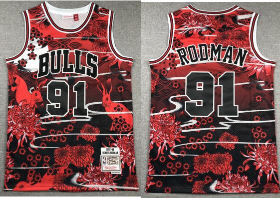 Men's Chicago Bulls #91 Dennis Rodman jersey