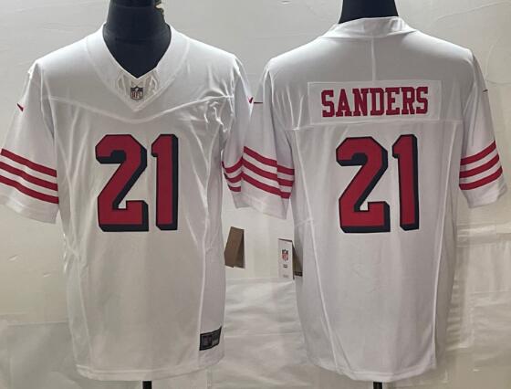 Men's San Francisco 49ers #21 Deion Sanders White 2023 FUSE Color Rush Vapor Untouchable Limited Jersey