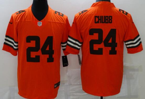 Nike Browns #24 Nick Chubb Brown Men's Stitched NFL orange stitched Jersey