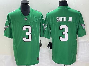 Men's Philadelphia Eagles #3 Nolan Smith JR Green 2023 F.U.S.E. Vapor Untouchable Stitched Football Jersey