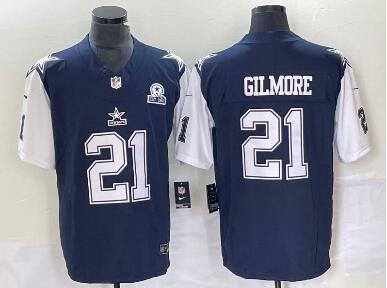 Men's Dallas Cowboys #21 Ezekiel Elliott Navy Blue FUSE Vapor Thanksgiving 1960 Patch Limited Stitched Jersey