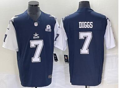 Men's Dallas Cowboys #7 Trevon Diggs Navy Blue FUSE Vapor Thanksgiving 1960 Patch Limited Stitched Jersey