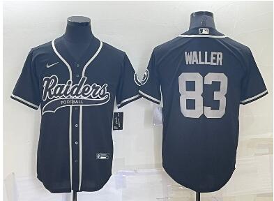 Men's Las Vegas Raiders #83 Darren Waller Black Stitched MLB Cool Base Nike Baseball Jersey