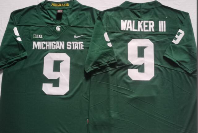 Michigan State Spartans Green #9 WALKER III Stitched Jersey