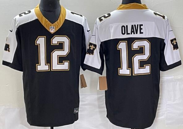 Men's New Orleans Saints #12 Chris Olave Black 2023 FUSE 1987 Legacy Vapor Stitched Jersey