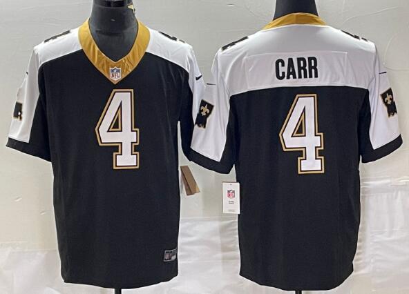 Men's New Orleans Saints #4 Derek Carr Black 2023 FUSE 1987 Legacy Vapor Stitched Jersey