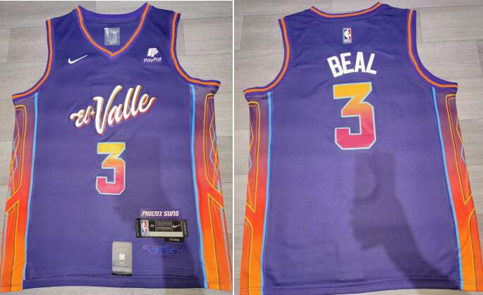 Men's Nike Bradley Beal Purple Phoenix Suns 2023/24 stitched jersey