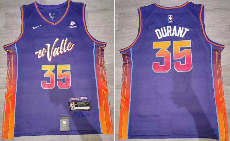Men's Nike Kevin Durant 35 Purple Phoenix Suns 2023/24 stitched jersey