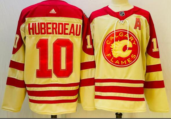 Men's Jonathan Huberdeau Calgary Flames  2023 NHL Heritage Classic Premier Player Jersey – Cream