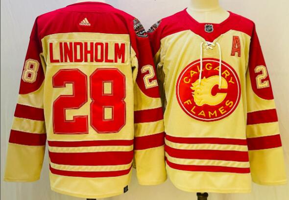 Men's Elias Lindholm Calgary Flames  2023 NHL Heritage Classic Premier Player Jersey – Cream