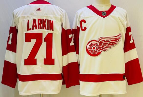 Men's Detroit Red Wings 71 Dylan Larkin adidas White  stitched Jersey