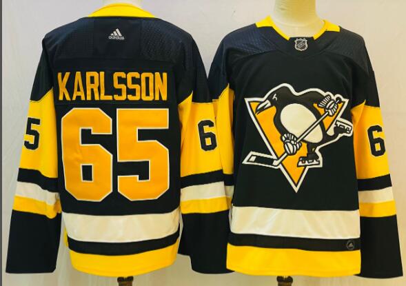 Men's Pittsburgh Penguins Erik Karlsson adidas Black  stitched Jersey