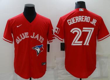 Men's Toronto Blue Jays #27 Vladimir Guerrero Jr. Red Cool Base Stitched Jersey