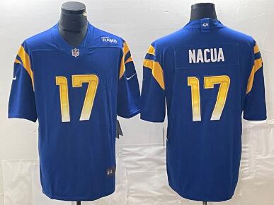 Men's Los Angeles Rams #17 Puka Nacua Blue Vapor Untouchable Limited Football Stitched Jersey