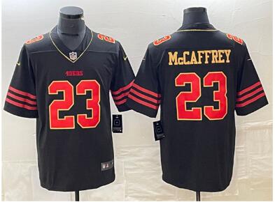 Men's San Francisco 49ers #23 Christian McCaffrey Black Stitched Jersey