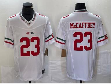 Men's San Francisco 49ers #23 Christian McCaffrey White 2023 F.U.S.E. Vapor Untouchable Limited Football Stitched Jersey