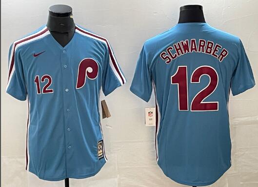 Philadelphia Phillies #12 Kyle Schwarber Cool Base Men's Stitched Jersey