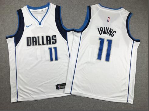 Dallas Mavericks #11 Kyrie Irving stitched youth jersey white