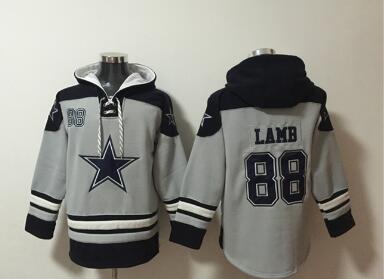 Men's Dallas Cowboys #88 CeeDee Lamb Gray Ageless Must-Have Lace-Up Pullover Hoodie