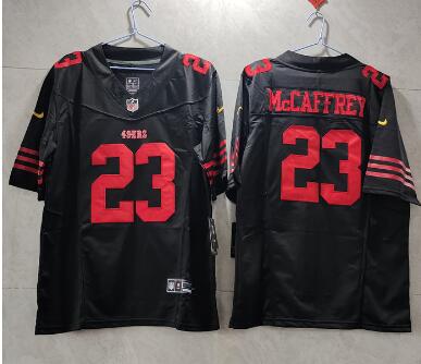 Men's San Francisco 49ers #23 Christian McCaffrey Black  Stitched Football Jersey
