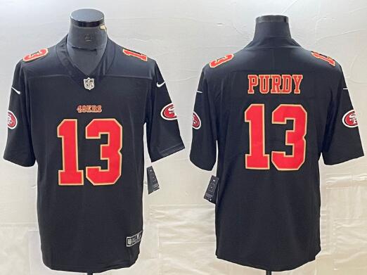 Men's San Francisco 49ers #13 Brock Purdy Black Red 2021 Vapor Untouchable Stitched Limited Jersey