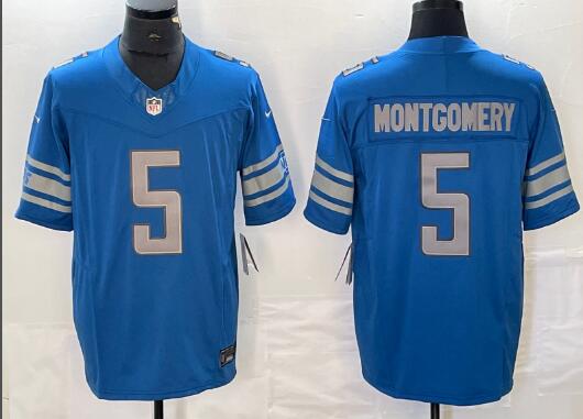 Men's Nike David Montgomery Blue Detroit Lions stitched Jersey