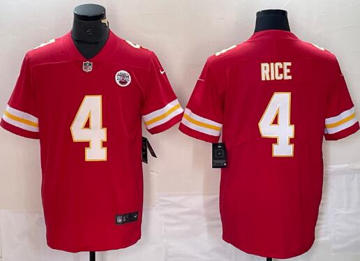 Men's Kansas City Chiefs Rashee Rice Nike Red  stitched Jersey