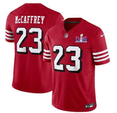 Men's San Francisco 49ers #23 Christian McCaffrey New Red  Stitched Jersey