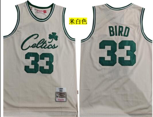 Boston Mens 33 Larry Bird Basketball Jersey