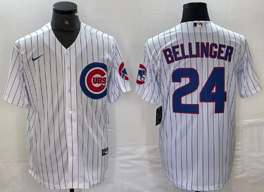 Men's Chicago Cubs 24 Bellinger Nike White    Jersey