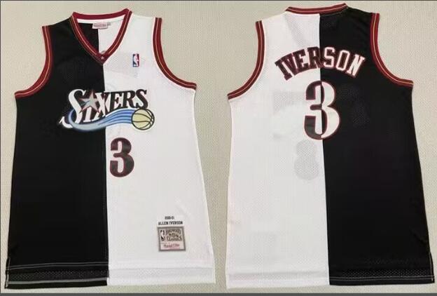 Men's #3 Allen Iverson Navy Stitched Jersey