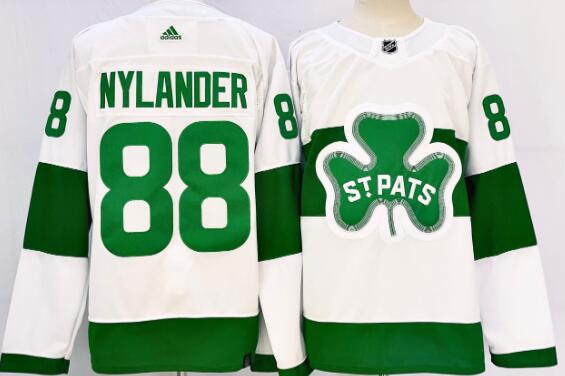 Men's Toronto Maple Leafs #88 William Nylander White St Patricks Authentic Jersey