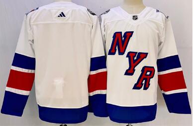 Men's New York Rangers Blank White 2024 Stadium Series Stitched Jersey