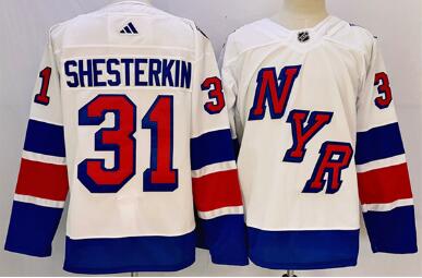 Men's New York Rangers #31 Igor Shesterkin White 2024 Stadium Series Stitched Jersey