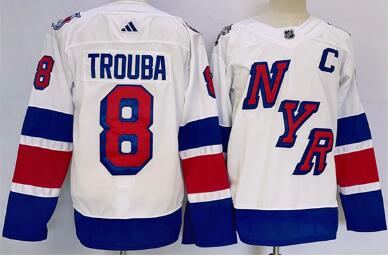 Men's New York Rangers #8 Jacob Trouba White 2024 Stadium Series Stitched Jersey