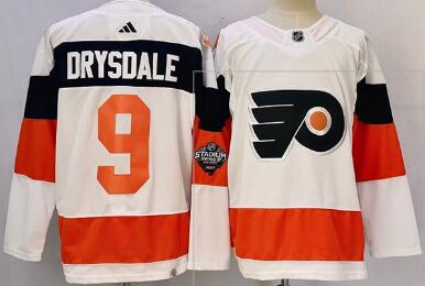 Men's Philadelphia Flyers #9 Jamie Drysdale White 2024 Stadium Series Stitched Jersey