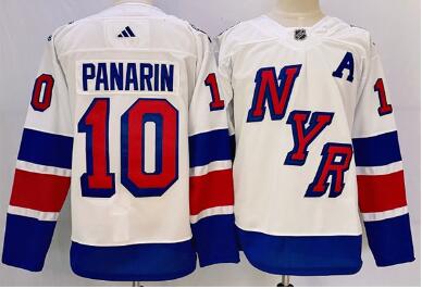 Men's New York Rangers #10 Artemi Panarin White 2024 Stadium Series Stitched Jersey